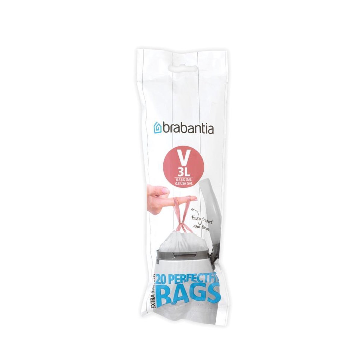 Goedkoopste Brabantia PerfectFit Afvalzak met trekbandsluiting - 3 l - Code V - 20 stuks