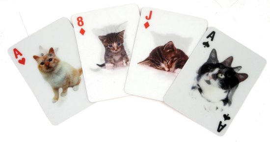Thumbnail van een extra afbeelding van het spel 3D Speelkaarten - Katten - Kikkerland