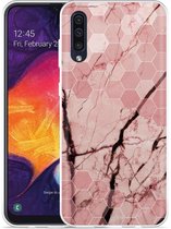 Galaxy A50 Hoesje Pink Marble - Designed by Cazy