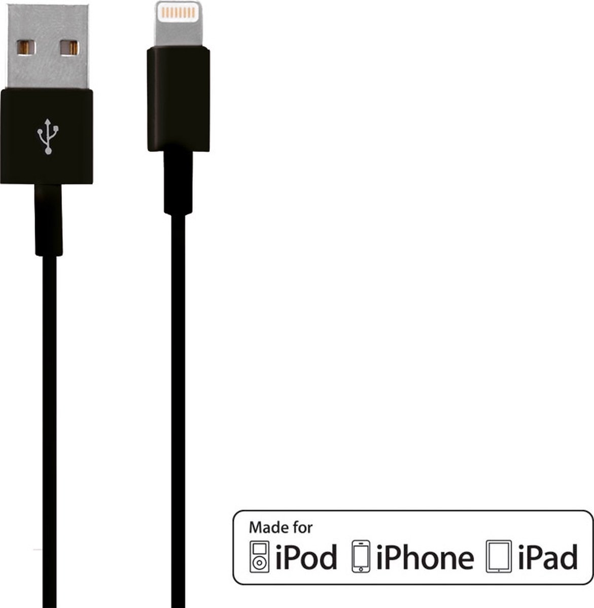 Mobiparts Apple Lightning to USB Kabel 2A 2m Zwart bol