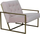 Light & Living Geneve - Fauteuil Stoel - Poederroze / Antiek Brons