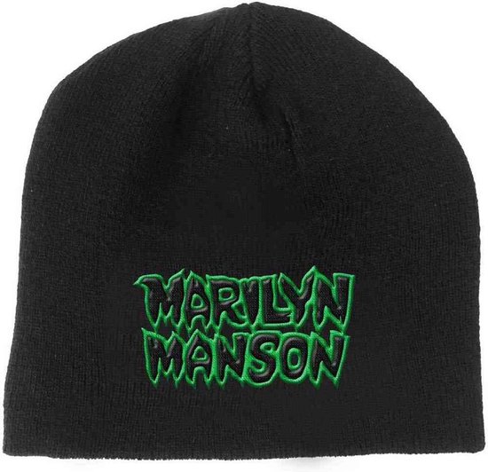 Marilyn Manson - Logo Beanie Muts - Zwart