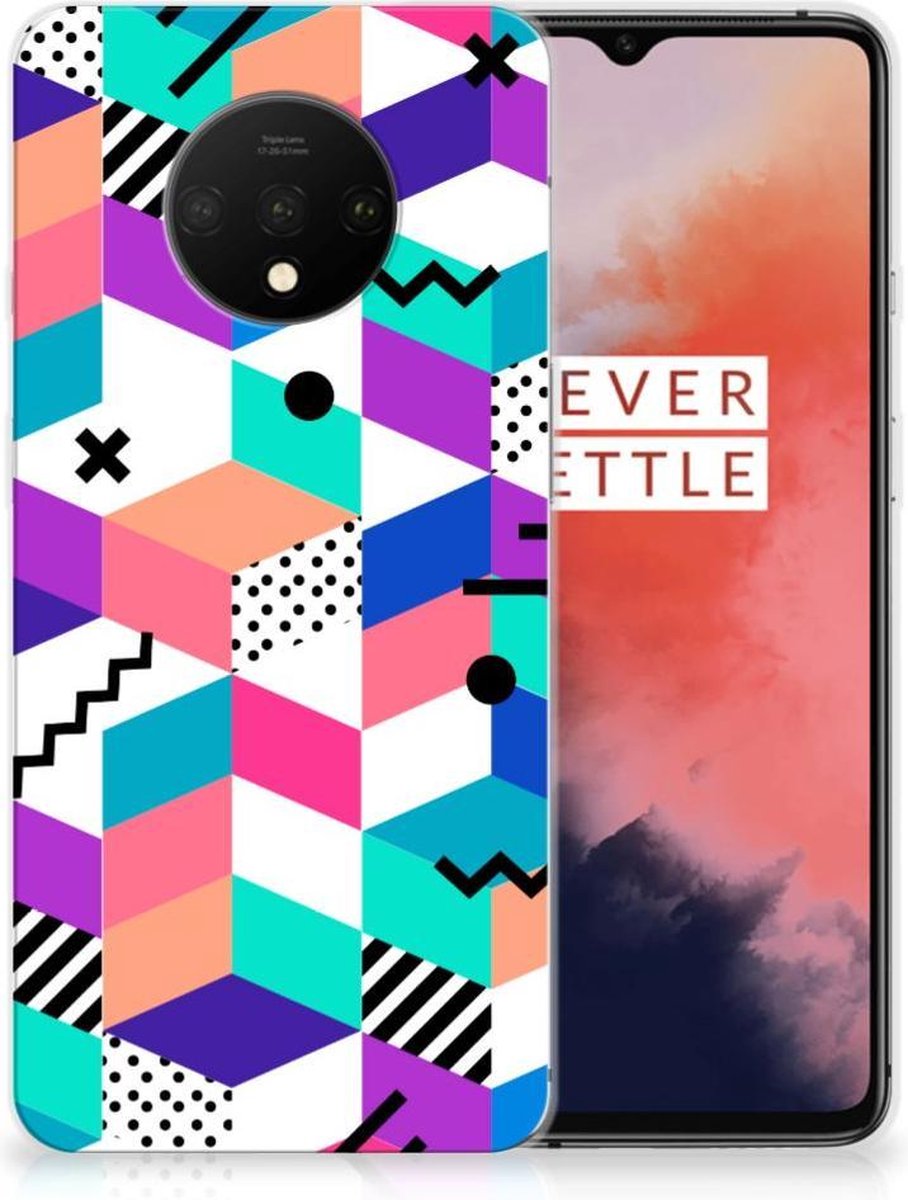 OnePlus 7T TPU Hoesje Blokken Kleurrijk