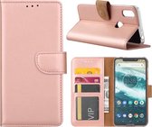 Xssive Hoesje voor Motorola Moto One - Book Case - Rose Goud