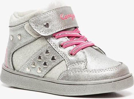 Hoge meisjes sneakers - Zilver - Maat 25 | bol.com