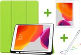 Tablet Hoes, Screenprotector en Active Stylus Pen geschikt voor Apple iPad 2021 / 2020 / 2019 - iPad 10.2 inch Hoes, Active Stylus Pen en Screenprotector - Donker Groen