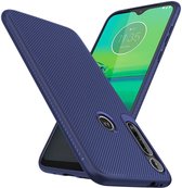 Motorola One Macro Twill Slim Texture Back Cover Blauw