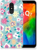 Back Cover LG Q7 TPU Siliconen Hoesje Flower Power