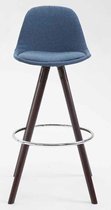 Clp Franklin Set van 2 barkrukken - Rond frame - Stof - Blauw - Cappuccino