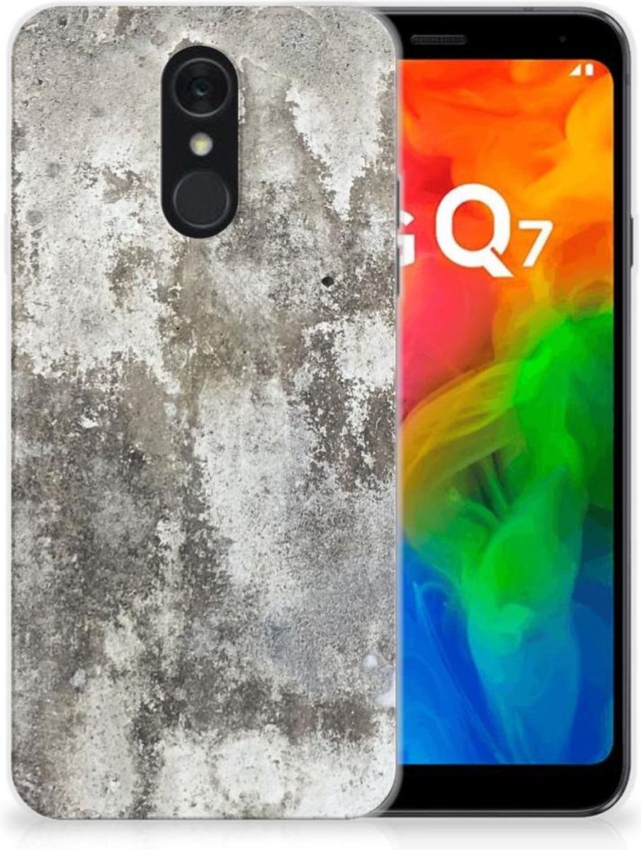 LG Q7 TPU Siliconen Hoesje Beton Print