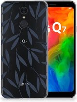 Back Cover LG Q7 TPU Siliconen Hoesje Leaves Blue