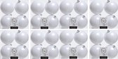 24x Winter witte kunststof kerstballen 10 cm - Mat - Onbreekbare plastic kerstballen - Kerstboomversiering winter wit