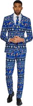 OppoSuits Nordic Mario - Heren Kostuum - Blauw - Kerst - Maat 56