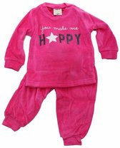 Lunatex velours baby / peuterpyjama Happy  - 68  - Paars