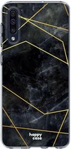 HappyCase Samsung Galaxy A50 Hoesje Flexibel TPU Zwart Marmer Print