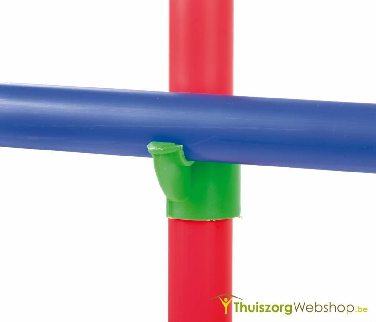 Bevestigingsclip voor gymnastiekstokken en -hoepels- Rood: 2 stokken aan elkaar klikken in dezelfde richting