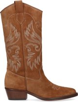 Manfield - Dames - Suède hoge cowboylaarzen - Maat 37