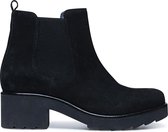 Manfield - Dames - Zwarte chelsea boots met plateau - Maat 36