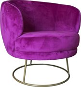 PTMD Xelena velvet purple fauteuil half round brass Iron