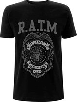 Rage Against The Machine Heren Tshirt -L- Grey Police Badge Zwart