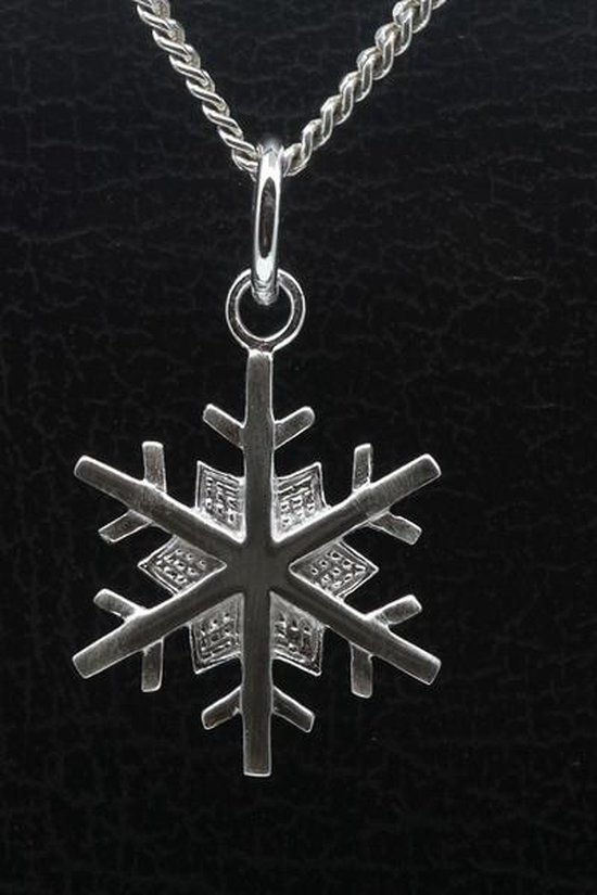 Zilveren Sneeuwvlok mat ketting hanger | bol.com