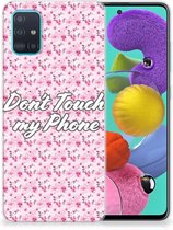 Geschikt voor Samsung Galaxy A51 Silicone-hoesje Flowers Pink DTMP