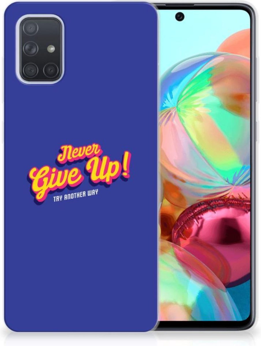 Samsung Galaxy A71 Siliconen hoesje met naam Never Give Up