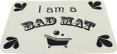 Papillon Traagschuim badmat met tekst - Fleece Memo foam douchemat - I am a Bad Mat