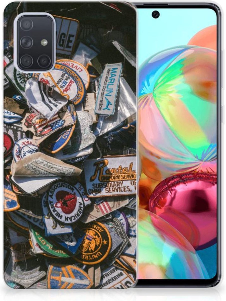 Samsung Galaxy A71 Siliconen Hoesje met foto Badges