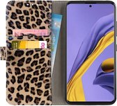 Hoesje Wallet Book Case met Luipaard Print Geschikt voor Samsung Galaxy A51