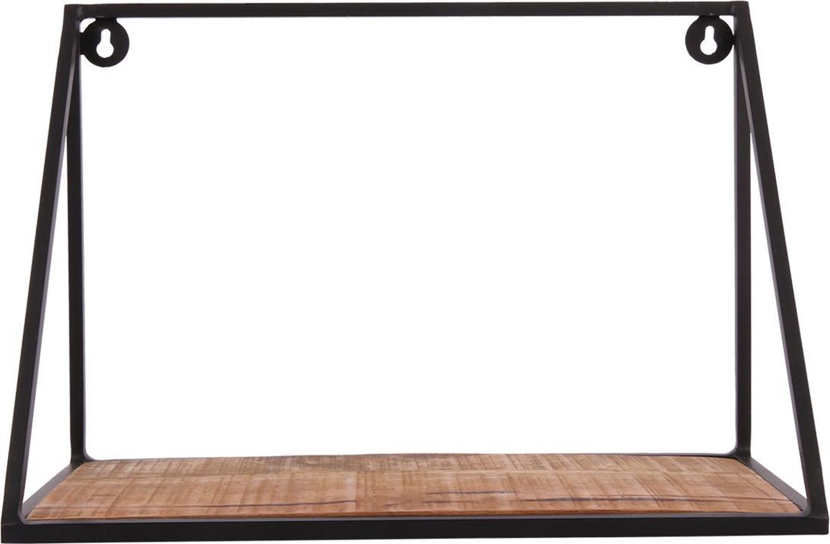 Wandplank Scandinavian klein mat zwart + ruw mango hout