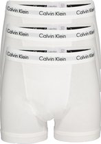 Calvin Klein trunks (3-pack) - heren boxer normale lengte met gulp - wit -  Maat: XL