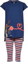 Woody pyjama meisjes - blauw - hond - 201-1-POS-S/853 - maat 164