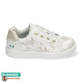 Bunnies JR 220141-900 Meisjes Lage Sneakers - Wit - Imitatieleer - Veters