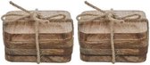 8x Onderzetters van hout 10 x 10 x 5 cm - woonaccessoires / tafelbenodigheden