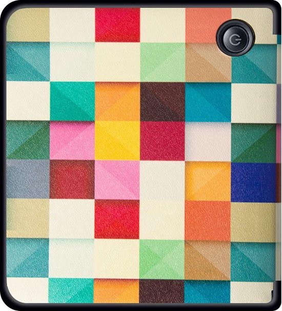 - Kobo Libra H2O Hoes - Book Cover Gekleurde Vierkanten