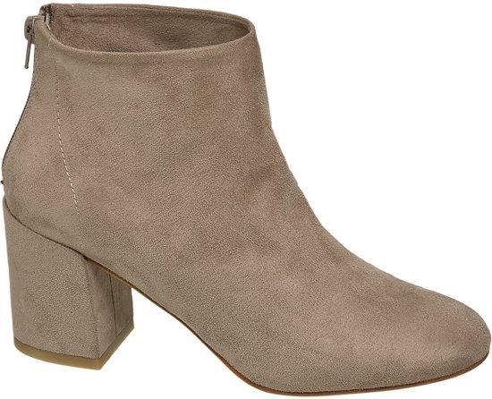 Graceland Dames Taupe enkellaars blokhak Maat 36 bol
