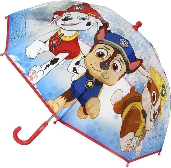 Transparante Paw Patrol Chase paraplu voor jongens 71 cm - Kinderparaplu |  bol.com