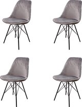DS4U® velvet kuipstoel - limited edition - velours - stof - donkergrijs - set van 4