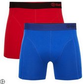 Bamboo Basics Heren Bamboe Boxershort Levi - 2-pack – Rood/Blauw – Maat L