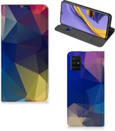 Geschikt voor Samsung Galaxy A51 Stand Case Polygon Dark