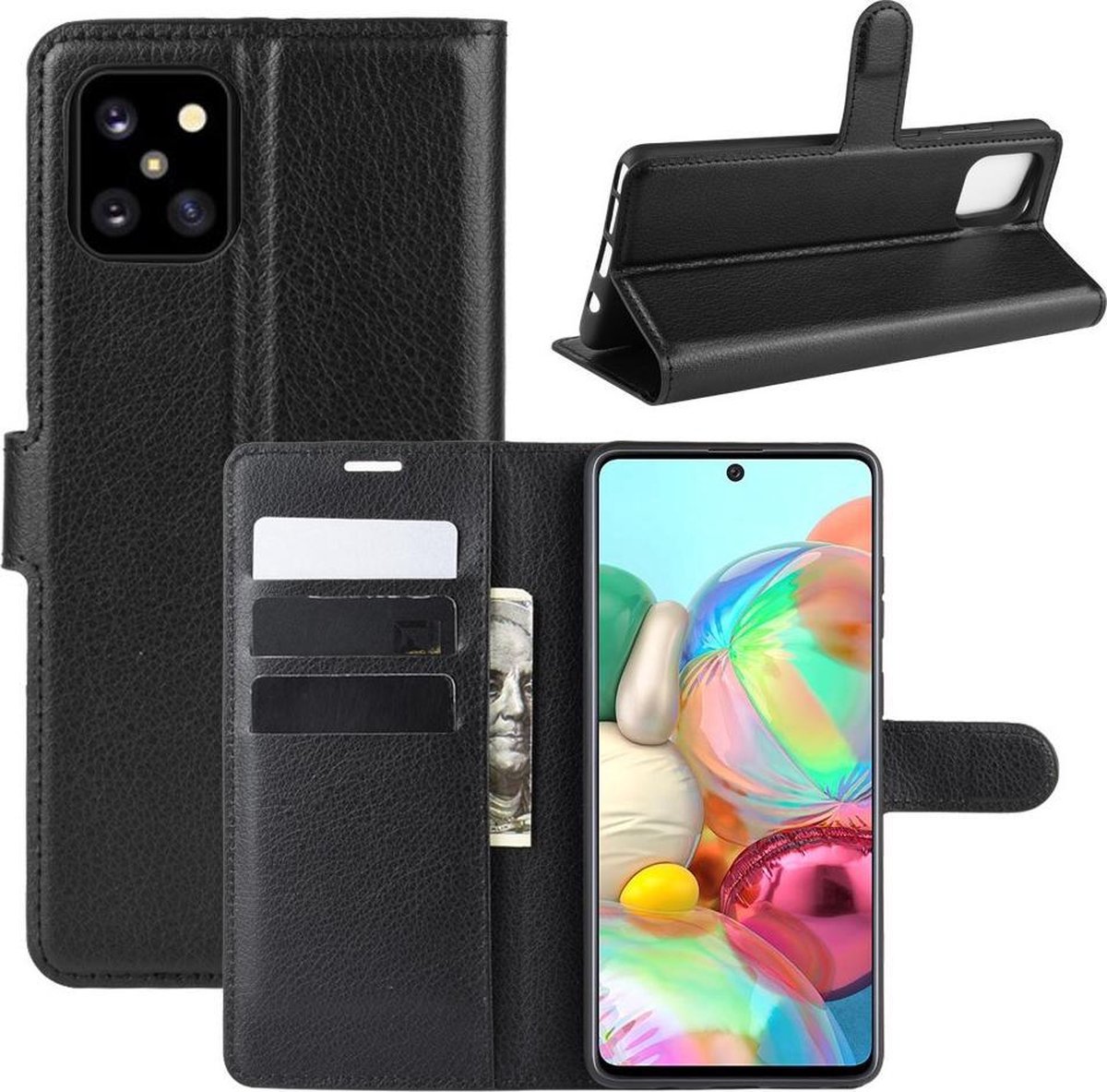 Book Case - Geschikt voor Samsung Galaxy Note 10 Lite Hoesje - Zwart
