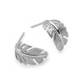 Zilveren oorknopjes Feather