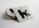 Hond Koningspoedel | Houten Onderzetters 6 Stuks