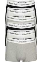 Actie 6-pack: Calvin Klein low rise trunks - lage heren boxers kort - zwart - grijs en wit - Maat: XL