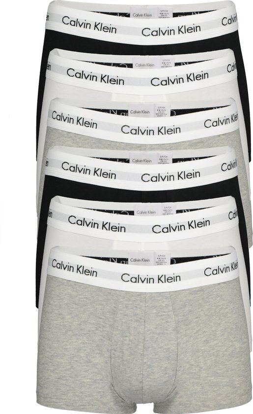 Actie Calvin Klein low rise trunks - lage heren boxers kort - zwart - grijs en... |