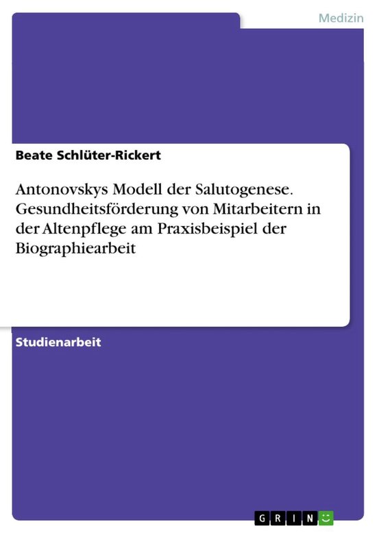 Antonovskys Modell der Salutogenese. Gesundheitsförderung v ... - cover