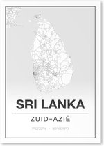 Poster/plattegrond SRI-LANKA - A4