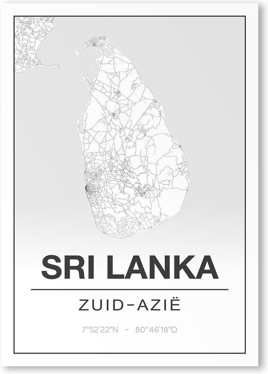 Poster/plattegrond SRI-LANKA - A4