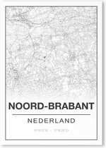 Poster/plattegrond NOORD-BRABANT - 30x40cm